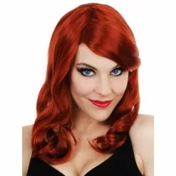 Wig - Scarlett With Side Fringe, Red