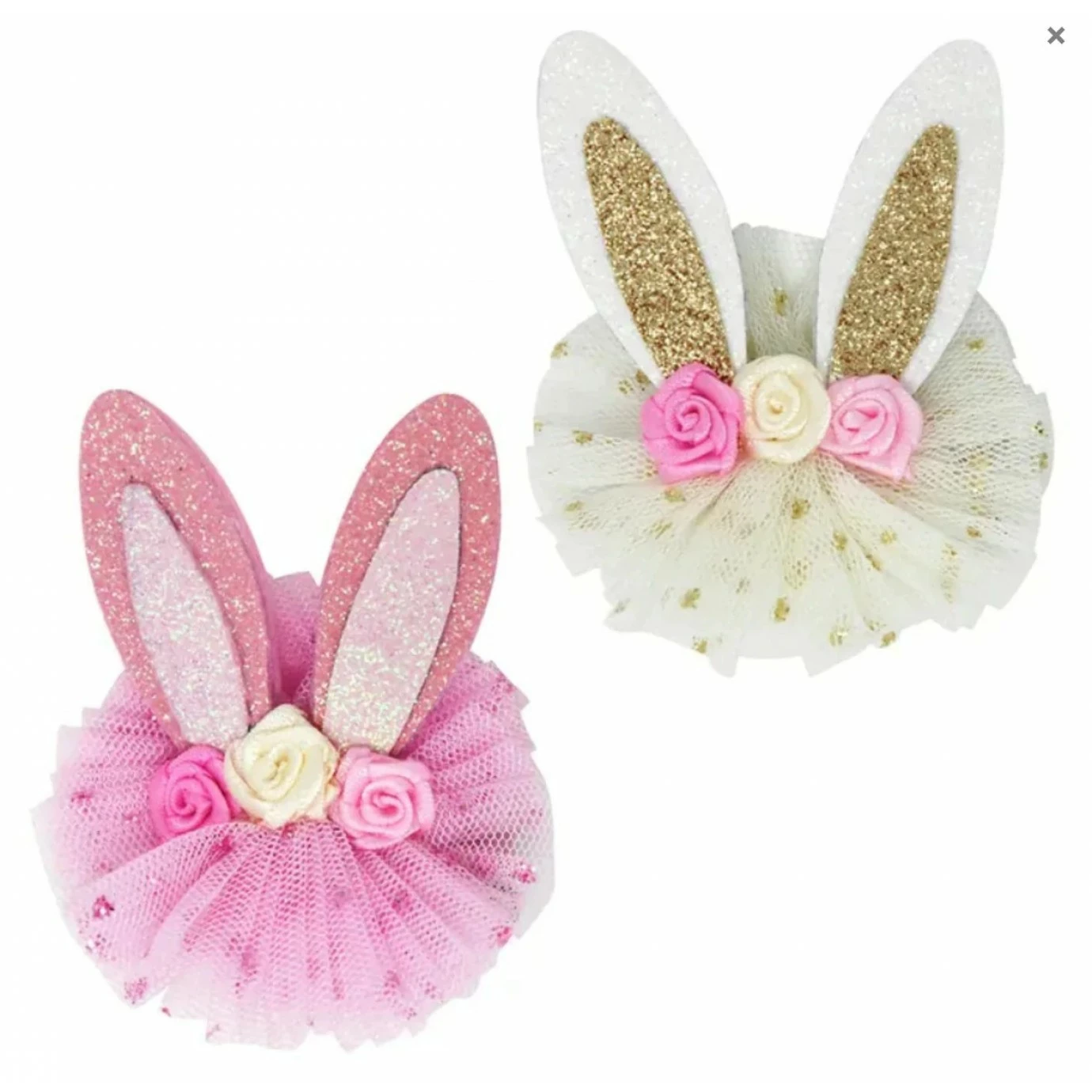 Hair Clips - Bunny Floral, Assorted 3 Hair Clips - Bunny Floral, Assorted