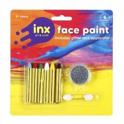 Face Paint - 6 Crayons With Glitter
