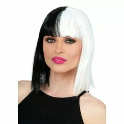 Wig - Bob, Half Black & Half White