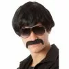 Wig - 70's Detective With Mo, Black -Deals Movie Characters Store 56065