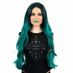 Wig - Socialite Long Green Ombre, Hollywood