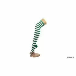 Socks - Over The Knee, Green & White Stripe