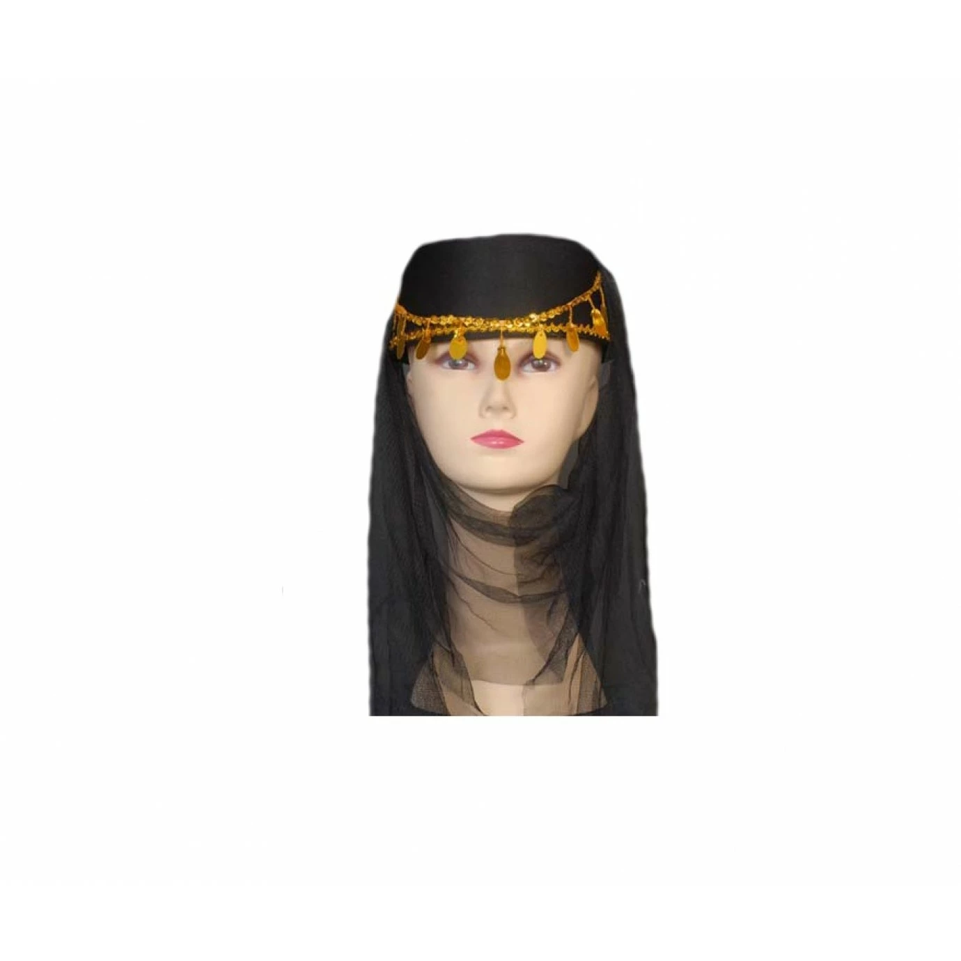 Harem Hat And Veil - Black 3 Harem Hat And Veil - Black