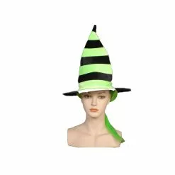 Hat - Witch, Stripe Green/Black