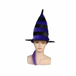 Hat - Witch, Stripe Purple/Black