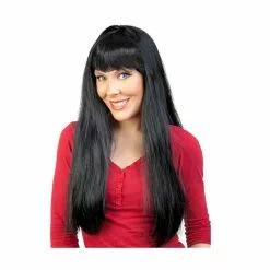Wig - Long Straight With Fringe, Black