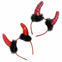 Headband - Devil Horns, Sequin Assorted