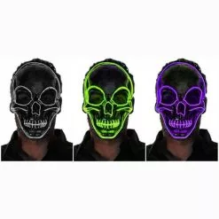 Mask - Skull Neon Glow Wire, Assorted