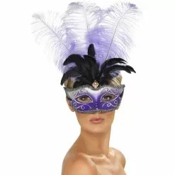Mask - Venetian, Feather Masquerade, Purple