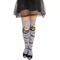 Stockings - Halloween Thigh High, Grey